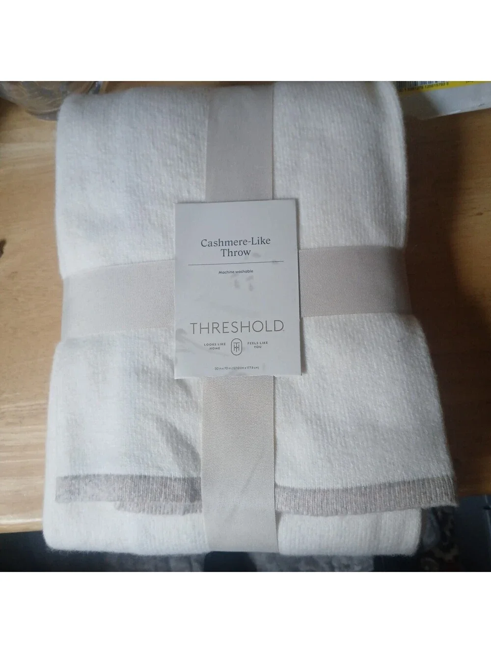 NWT Threshold cashmere-like throw